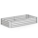 Pakelta lysvė stačiakampė metalinė su atviru dugnu (Sidabrinė)