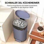 Pedalinė šiukšliadėžė su tyliu uždarymu ir metaliniu pedalu, 30 l – Paveikslėlis 4