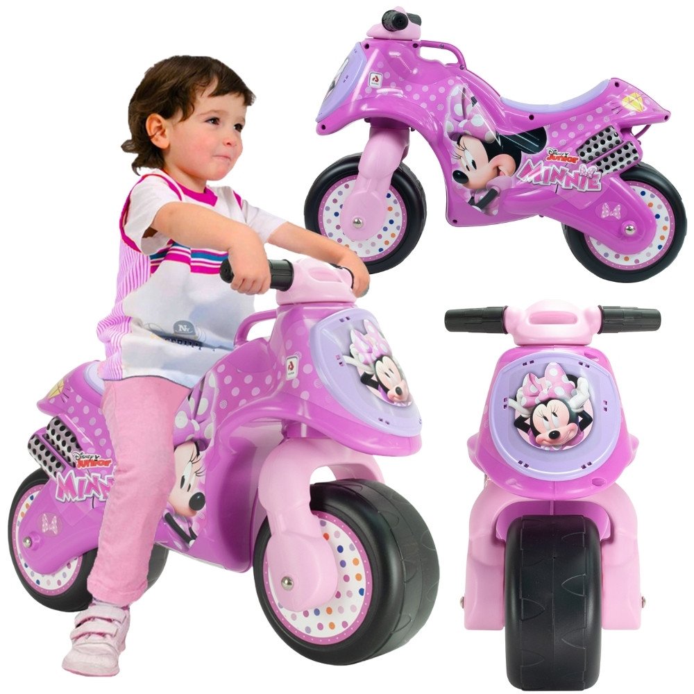 Pelytės Minės rožinis paspiriamasis motociklas Pelytės Minės rožinis paspiriamasis motociklas
