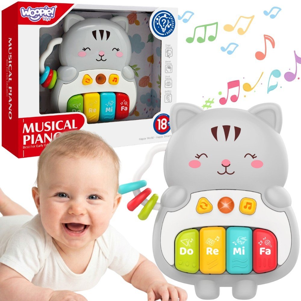 Pianinas interaktyvus kačiukas su muzika ir šviesomis nuo 18 mėnesių Pianinas interaktyvus kačiukas su muzika ir šviesomis nuo 18 mėnesių
