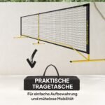 Pickleball tinklas nešiojamas su tvirtu metaliniu rėmu ir krepšiu