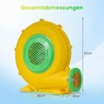 Pripučiama batutų pilis su čiuožykla ir galingu 550 W pūtikliu (Daugiaspalvė) – Paveikslėlis 3