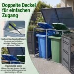 Šiukšliadėžių saugykla dviguba metalinė užrakinama 2 vnt (Pilka) – Paveikslėlis 4