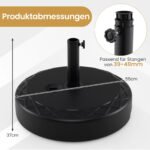 Skėčio pagrindas pripildomas stabilus su reguliuojamu laikikliu (Juoda)