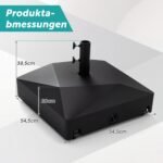 Skėčio pagrindas pripildomas universalus su ratukais reguliuojamu tvirtinimu (Juoda) – Paveikslėlis 2