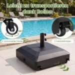 Skėčio stovas mobilus pripildomas su ratukais 68 kg (Juoda) – Paveikslėlis 5