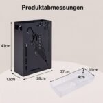Skėčių stovas metalinis stačiakampis su lašų surinkimo padėklu (Juoda) – Paveikslėlis 2