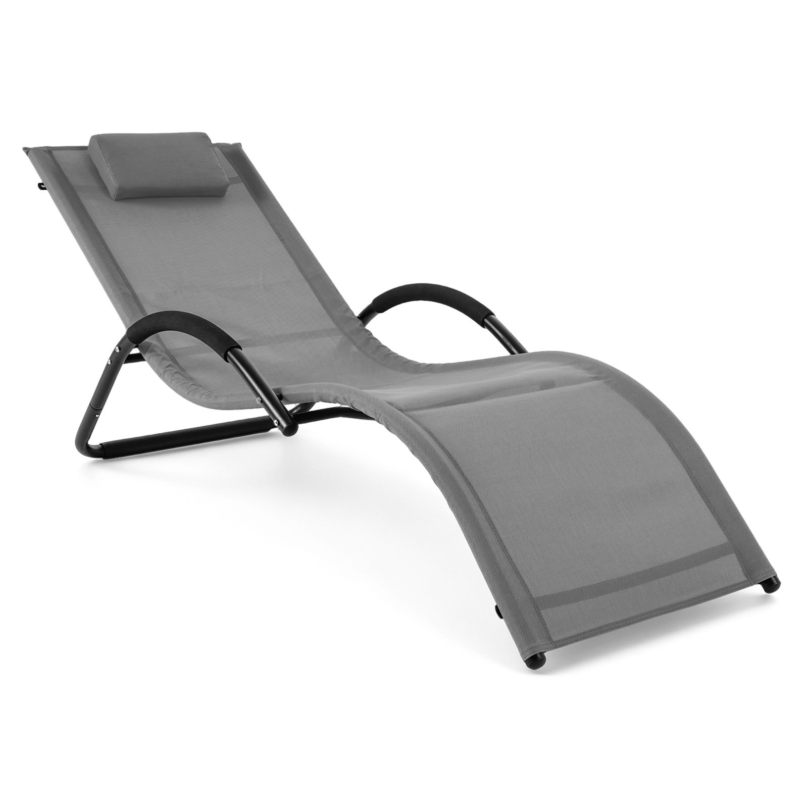 Sodo gultas ergonomiškas su nuimama pagalvėle iki 160 kg apkrova (Pilka)
