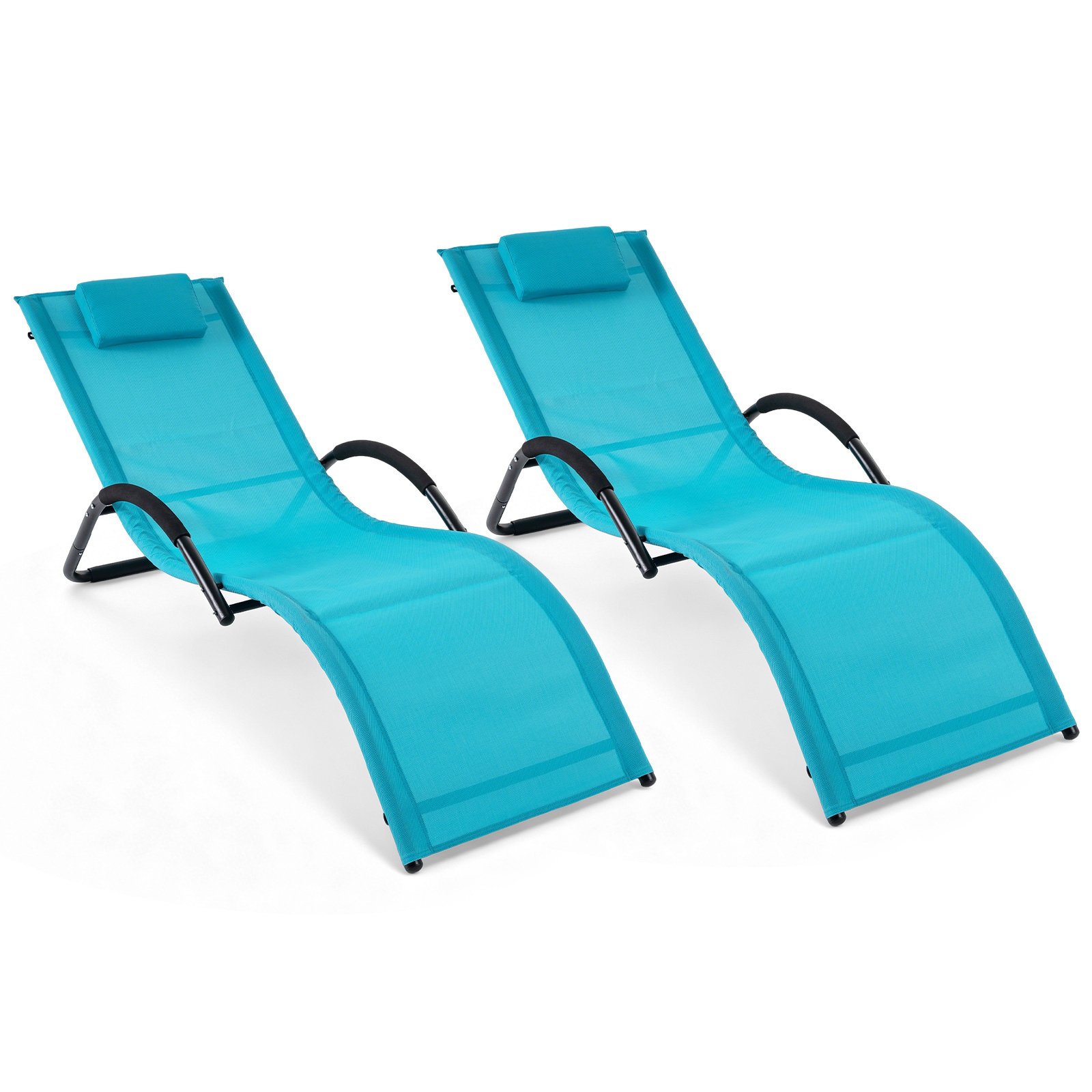 Sodo gultų rinkinys ergonominis (2 vnt.) su nuimama pagalvėle (Mėlyna)