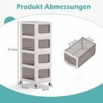 Stalčių konteineris mobilus kompaktiškas su 4 skyriais (Balta) – Paveikslėlis 2