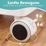 Stalčių konteineris su 5 skyriais mobilus ir PU ratukais (Balta) – Paveikslėlis 4