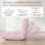 Sulankstoma grindų kėdė su 14 padėčių reguliuojamu atlošu (Šviesiai rožinė) – Paveikslėlis 5