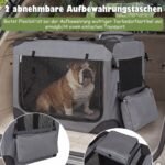 Sulankstoma šunų transportavimo tašė su tinkliniais langais ir 3 įėjimais (Pilka) – Paveikslėlis 5