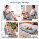 Sulankstomas grindų krėslas su reguliuojamu atlošu (Žalia) – Paveikslėlis 2