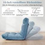 Sulankstomas grindų krėslas su reguliuojamu atlošu (Žalia) – Paveikslėlis 4