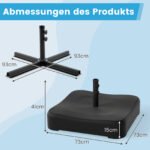Terasos skėtis dvigubas erdvus 470 cm su tvirtinimo pagrindu (Ruda) – Paveikslėlis 3