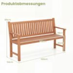 Trivietis sodo suolas iš eglės medienos su ergonominiu dizainu (Natūrali)