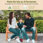 Trivietis sodo suolas iš eglės medienos su ergonominiu dizainu (Natūrali)