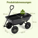 Universalus transportavimo vežimėlis 300 kg apkrova su apvertimo funkcija (Juoda)
