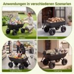 Universalus transportavimo vežimėlis 300 kg apkrova su apvertimo funkcija (Juoda)