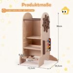 Vaikų mokymosi bokštas Montessori 4in1 daugiafunkcis (Natūrali) – Paveikslėlis 2
