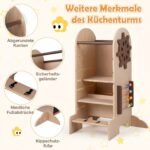 Vaikų mokymosi bokštas Montessori 4in1 daugiafunkcis (Natūrali) – Paveikslėlis 5