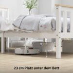 Viengulės pušies medienos lovos rėmas su daiktadėže po lova – Paveikslėlis 6