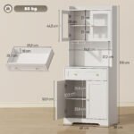 Virtuvės bufetas su darbiniu stalviršiu ir vyno taurių laikikliu – Paveikslėlis 3