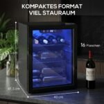 Vyno šaldytuvas 16 butelių, įmontuojamas po stalviršiu, su stiklinėmis durelėmis – Paveikslėlis 3
