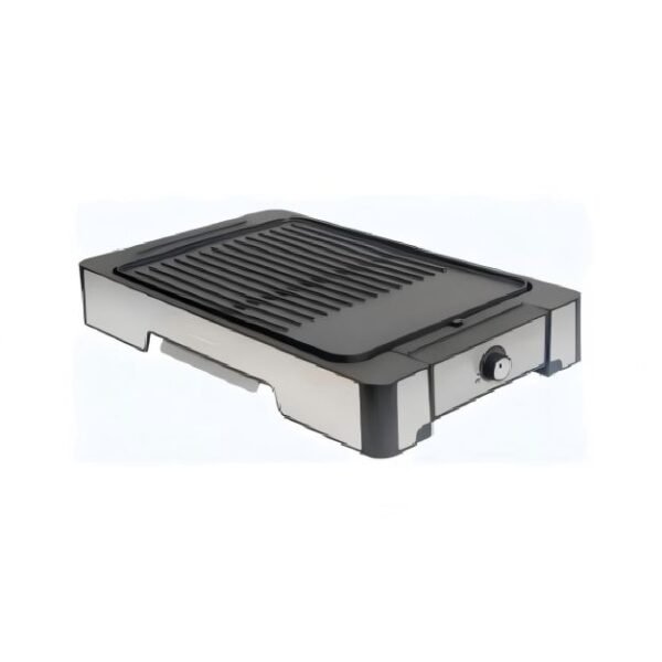 Galingas elektrinis stalinis grilis su dviguba nelimpančia kepimo plokšte (Juoda)