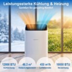 Mobilus oro kondicionierius su vėsinimo ir šildymo funkcijomis 12000 BTU (Balta) – Paveikslėlis 8