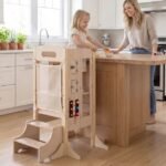 Mokymosi bokštelis Montessori sulankstomas 3-in-1 su apsauga nuo apvirtimo (Natūrali) – Paveikslėlis 2