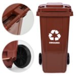 Atliekų konteinerių rinkinys 2x240 l iš HDPE su guminiais ratais – Paveikslėlis 8