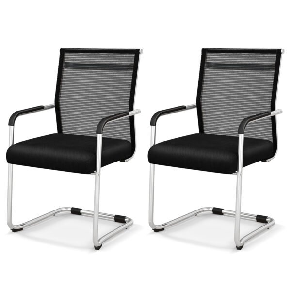 Biuro kėdės ergonomiškos su porankiais stulpuojamos (Juoda)