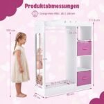 Daugiafunkcinė vaikiška spinta su veidrodžiu ir daiktų saugykla (Balta) – Paveikslėlis 2