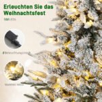Dirbtinė Kalėdų eglutė su sniegu, 100 LED ir 8 šviesos režimais, 120 cm – Paveikslėlis 5