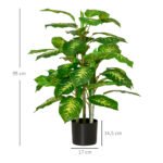 Dirbtinis augalas Dieffenbachia 95 cm, vidaus/lauko, su cementiniu vazonu – Paveikslėlis 3