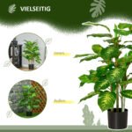 Dirbtinis augalas Dieffenbachia 95 cm, vidaus/lauko, su cementiniu vazonu – Paveikslėlis 6