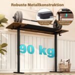 Elektrinis reguliuojamo aukščio stalas su metaliniu rėmu (160x60 cm) (Ruda) – Paveikslėlis 5