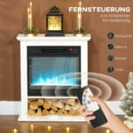 Elektrinis židinys 1800W, tikroviškos reguliuojamos liepsnos, pultelis, laikmatis – Paveikslėlis 6