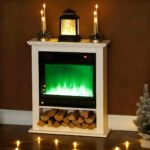 Elektrinis židinys 1800W, tikroviškos reguliuojamos liepsnos, pultelis, laikmatis – Paveikslėlis 8