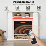 Elektrinis židinys su lentyna dekoracijoms, 1800W, tikroviškas liepsnos efektas – Paveikslėlis 6