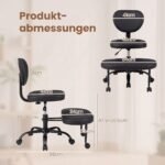 Ergonomiška reguliuojamo aukščio kėdė su 360° pasukama kojų atrama (Juoda) – Paveikslėlis 2