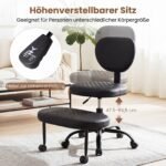 Ergonomiška reguliuojamo aukščio kėdė su 360° pasukama kojų atrama (Juoda) – Paveikslėlis 5
