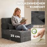 Grindinė sulankstoma sofa-lova be rėmo, su storu putplasčiu ir nugaros atrama – Paveikslėlis 5