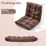 Grindų krėslas su reguliuojamu atlošu ir sulankstoma konstrukcija (Ruda) – Paveikslėlis 2