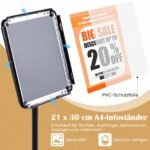 Informacinis stendas A4 reguliuojamo aukščio su pasukamu rėmeliu (Juoda) – Paveikslėlis 4