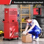 Įrankių spintelė su ratukais, modulinė 3 dalių, 6 stalčiai ir 2 spintelės, rakinama – Paveikslėlis 7