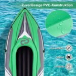 Kajakas pripučiamas patvarus 2 asmenims su komforto priedais (Žalia) – Paveikslėlis 5