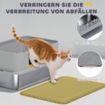 Katės kraiko dėžė nerūdijančio plieno su aukštu kraštu, semtuvėliu, kilimėliu – Paveikslėlis 6